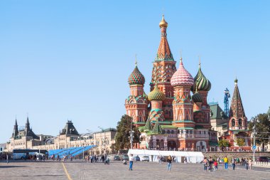 Saint Basil Cathedral on Red Square in afternoon