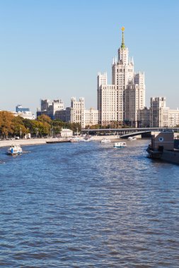 Moskva River and skyscraper in Moscow