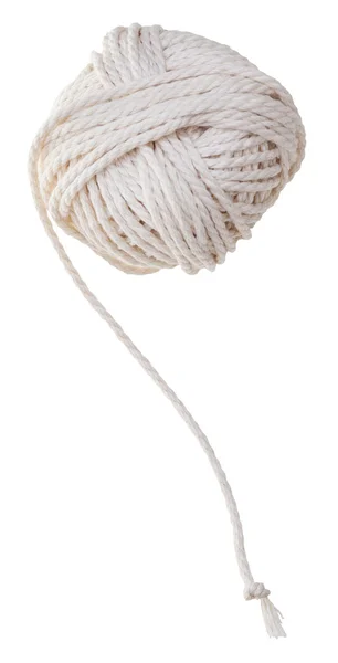 Белый клубок хлопковой веревки — стоковое фото