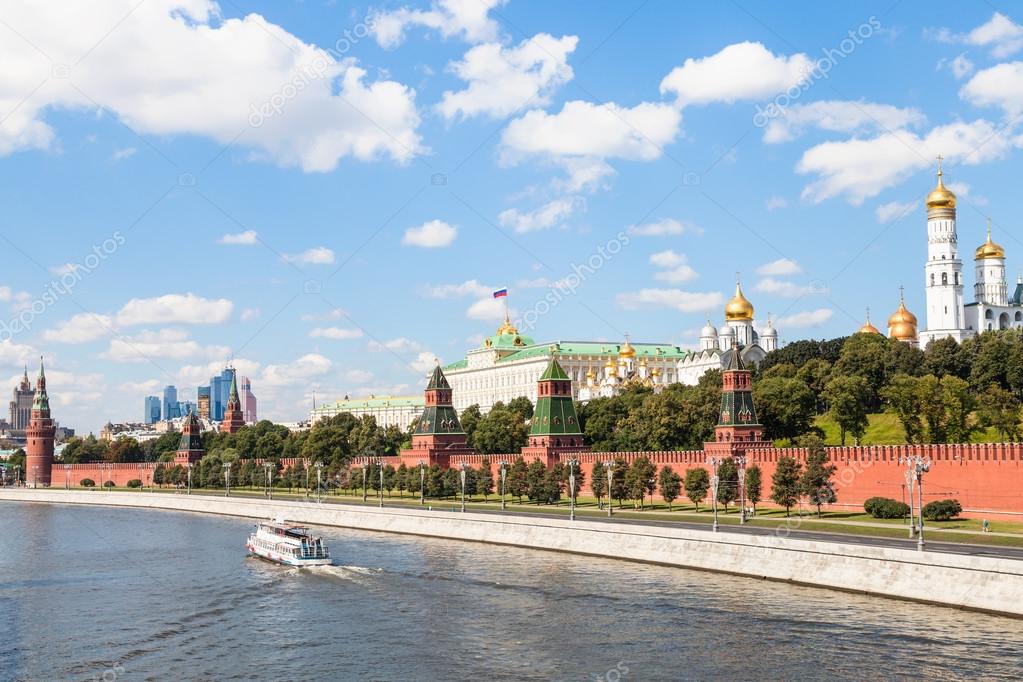 Moscow Kremlin and embankment along Moskva River