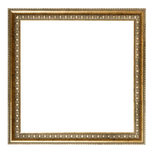 Square baroque style golden wooden picture frame — Stock Photo, Image