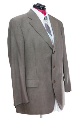 gömlek ve kravat izole ile yeşil yün ceket