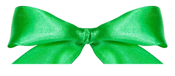 Green silk bow knot isolated on white — Stock Photo, Image