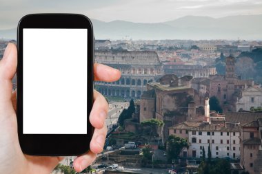 perde ve Roman Coliseum dışarı kesim ile Smartphone