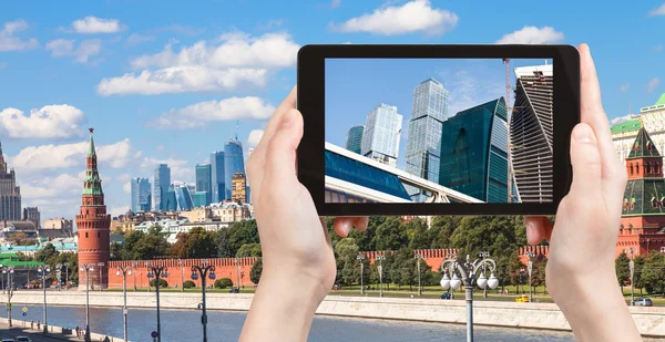 Picture of Moscow City on tablet pc — Stockfoto