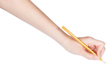 kurşun kalem üzerinde beyaz izole tarafından el boyalar