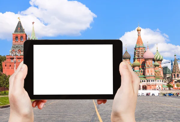 Tablet pc ve Kızıl Meydan Vasilevsky kökenli — Stok fotoğraf