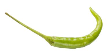 Taze yeşil kuş gözü biberi Tayland 'dan izole edilmiş beyaz arka planda.