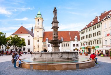 Roland Fountain on Main Square in Bratislava
