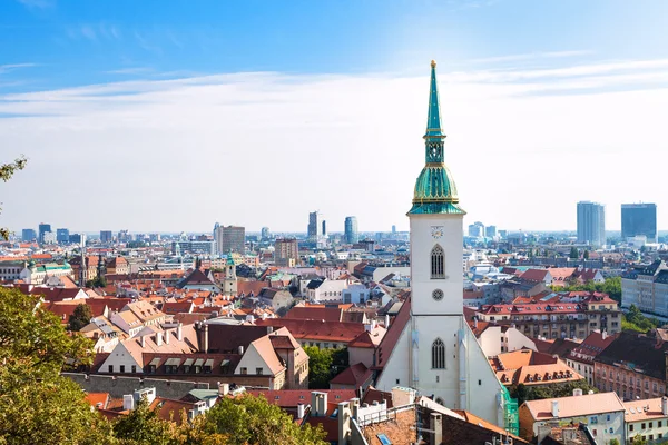 St.Martin Cathedral and Bratislava city skyline — Stok fotoğraf