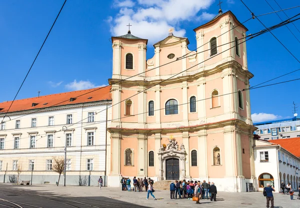 Trinitarian Church at Zupne square in Bratislava — Stock Photo, Image