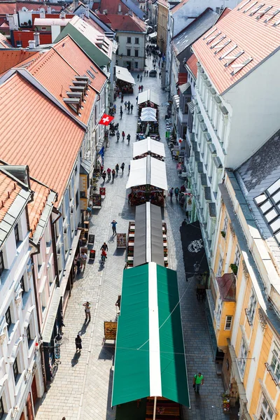 Above view of Michalska street in Bratislava — Stock fotografie