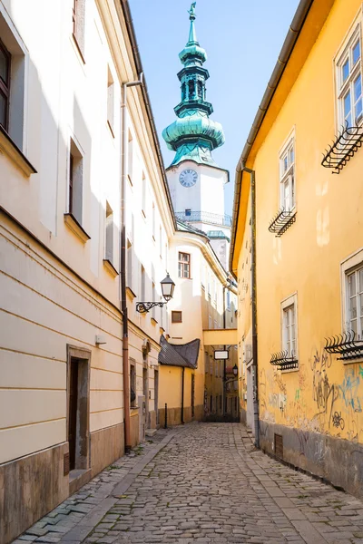Bastova street a Michael Gate tower, Bratislava — Stock fotografie