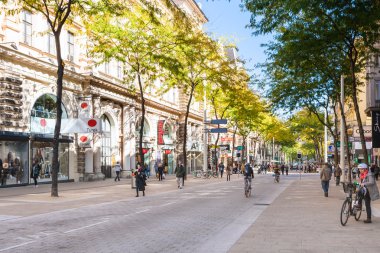 shops on Mariahilferstrasse street in Vienna