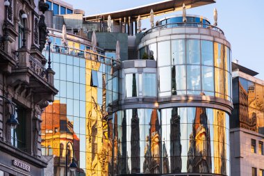 reflection in wall of Haas House in Vienna