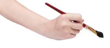 Sanat düz boya fırça boya siyah ile el