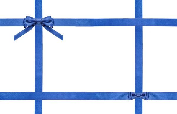Blauw satijnen bogen en linten geïsoleerd - 22 instellen — Stockfoto