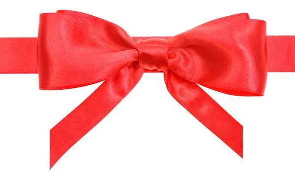 Real satin bow with vertically cut ends on ribbon Royalty Free Stock Photos