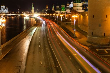 Gece Moskova'da Kremlin dolgu
