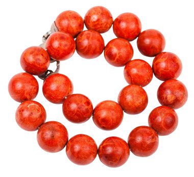 karışık izole kırmızı mercan boncuk kolye