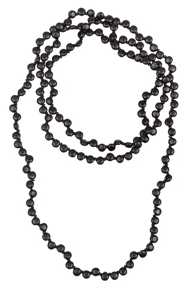 Collar de perlas de chorro negro aislado en blanco —  Fotos de Stock
