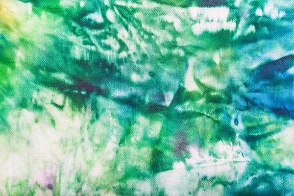 Abstract hand painted green and blue nodular batik — Stock Photo, Image