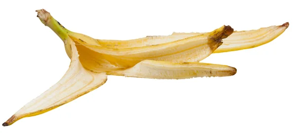 Reife Bananenschale isoliert auf weiß — Stockfoto