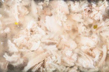 pıhtılaşmış tavuk etli jöle yakın çekim