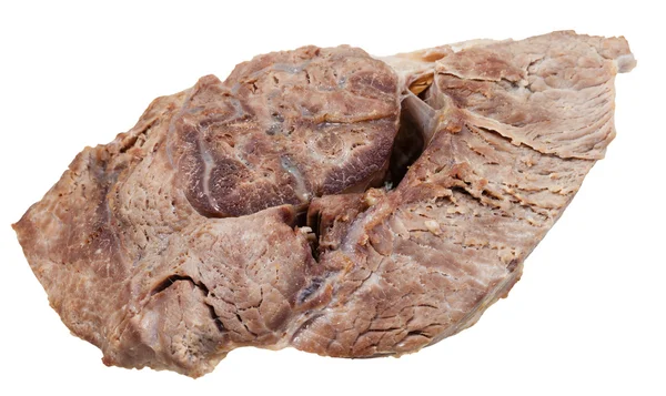 Trozo de carne hervida aislada en blanco — Foto de Stock