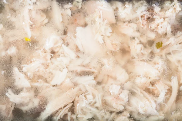 pıhtılaşmış tavuk etli jöle yakın çekim