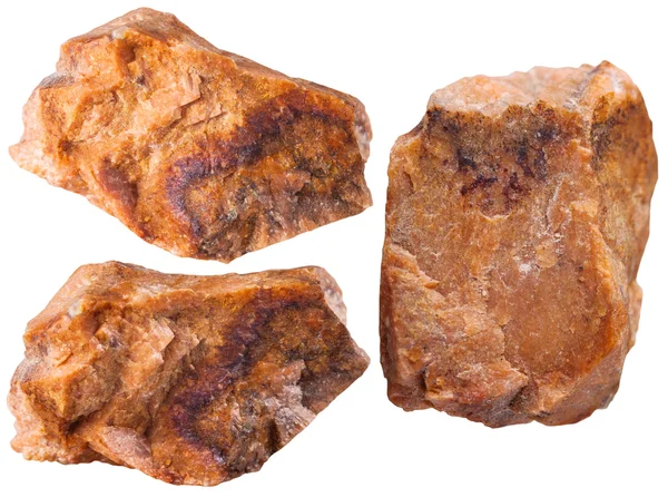 Drie stukken van orthoklaas minerale steen — Stockfoto