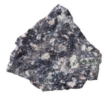 Andesite mineral stone isolated on white