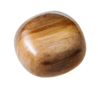 small tigers eye gemstone isolated on white