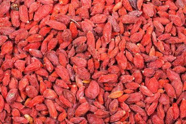 pek çok kırmızı goji meyveleri kurutulmuş