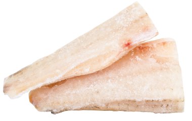 two frozen zander (pike-perch) fish fillet clipart