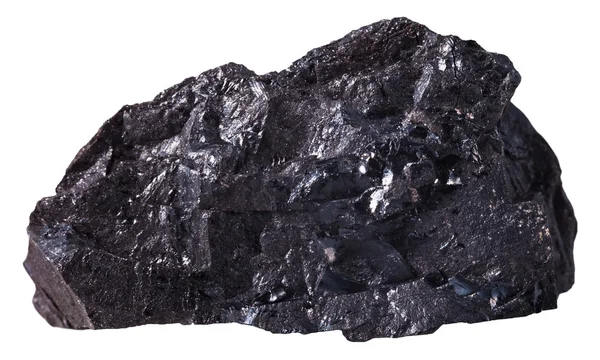 Schwarzer Anthrazit (Kohle) Mineralstein isoliert — Stockfoto