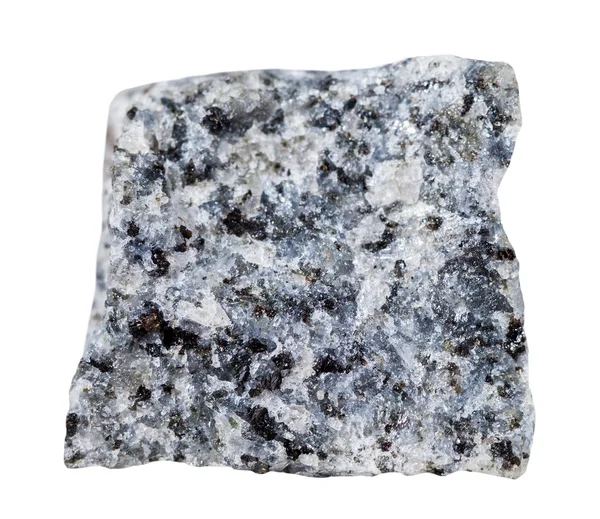 Gabbro (basalto) pedra mineral isolada sobre branco — Fotografia de Stock