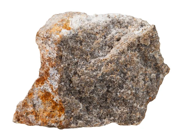 Espécime de pedra mineral quartzítica isolado — Fotografia de Stock