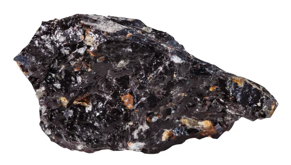 Pedra mineral obsidiana isolada sobre branco — Fotografia de Stock