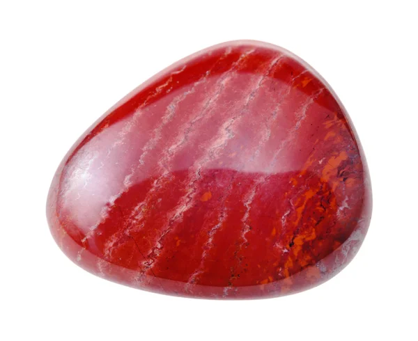 Roter Jaspis Edelstein isoliert auf weiss — Stockfoto