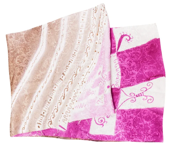 Sciarpa batik con motivo astratto marrone e rosa — Foto Stock