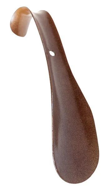 Short metal shoe horn isolated on white — Stock Photo, Image