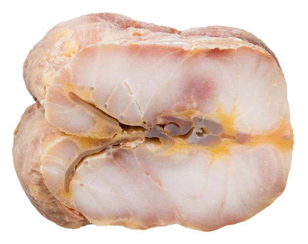 Pedazo de esturión ahumado caliente pescado aislado — Foto de Stock