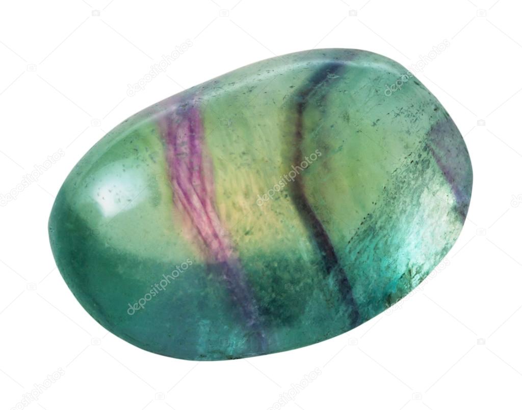 green Fluorite (fluorspar) gemstone isolated