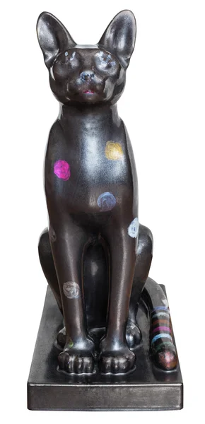 Framifrån av katt staty från det gamla Egypten — Stockfoto