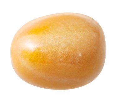 one yellow jasper gem stone isolated