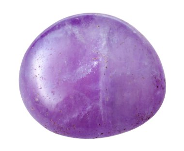 one Amethyst gem stone isolated on white