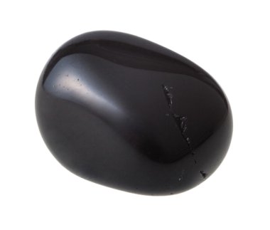 Black Onyx gemstone isolated on white