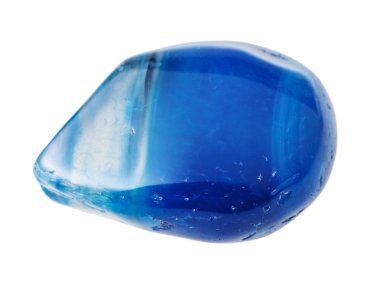 Blue toned agate gemstone isolated