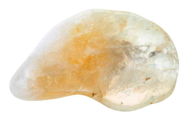 Yellow citrine gemstone isolated on white — Stock Photo, Image